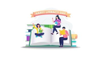 happy literacy day concept video
