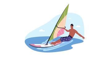 a man is windsurfing on the water video