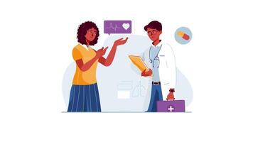 illustration of a doctor and patient video