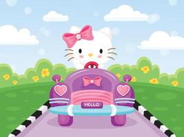 Hello Kitty Ride A Car vector