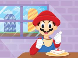 Plumber Breakfast In The Morning vector