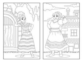 Magical Family Coloring Pages vector