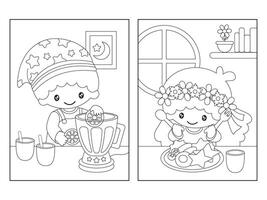 Cute Children Coloring Pages vector