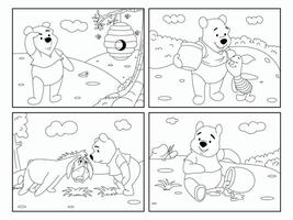 Cute Bear Chlidren Coloring Book vector