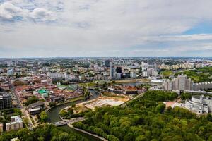 Minsk streets from a bird's eye view.the old city Center of Minsk from a height.Belarus photo