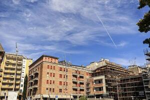 Rovigo Italy 29 july 2022 Brick mansions undergoing restoration construction site photo