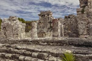 Architectural detail of the ruins of Tulum photo