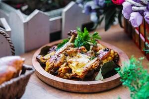 Deliciously Arranged Plate of Food on Table photo