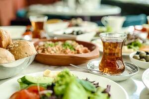 Plentiful Spread of Various Dishes on a Dining Table photo