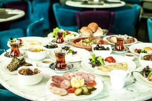 Abundance of Various Delicious Foods on a Table photo