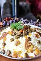 Appetizing Plate of Food on Table photo