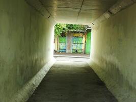 Surakarta, Central Java, Indonesia. April 11 2024, empty corridor walkway at Slamet Riyadi street photo