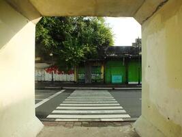 Surakarta, Central Java, Indonesia. April 11 2024, empty corridor walkway at Slamet Riyadi street photo