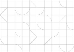 Linear seamless art deco pattern drawing in linear style on white background vector