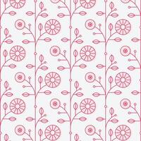 Ethnic floral pattern drawing in linear style on white background vector