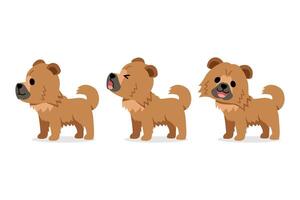 Set of cartoon character cute chow chow dog vector