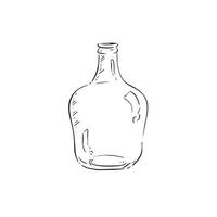 A line drawn black and white illustration of a glass vase, shaded using lines and drawn in a sketchy style vector