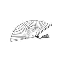 A line drawn sketch of a fan in black with shading vector