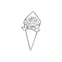 A line drawn confetti cone to be used for any wedding themed stationery, signage and businesses. Hand drawn on Procreate using an Apple Pencil. vector