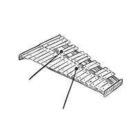 A line drawn illustration of a xylophone in black and white vector