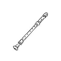 A line drawn illustration of a recorder in black and white vector