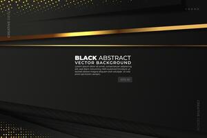 Luxury Black Abstract Background with Golden Textures vector