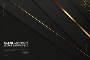 Luxury Black Abstract Background with Golden Textures vector