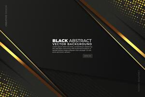 Luxury Black Abstract Background with Golden Textures vector