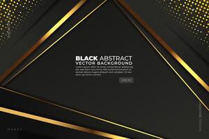 Luxury Black Abstract Background with Golden Textures vector