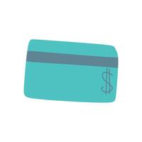 Flat Credit card icon. Design Cartoon illustration concept for web banner, mobile application. Contactless payments Concept graphic Art isolated on White background. Hand drawn Blue Shopping vector