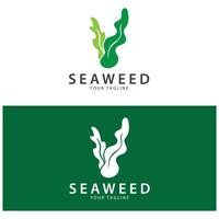 seaweed logo coral logo simple leaf logo underwater plant design vector