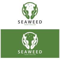 seaweed logo coral logo simple leaf logo underwater plant design vector