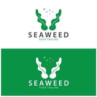 seaweed logo coral logo simple leaf logo underwater plant design vector