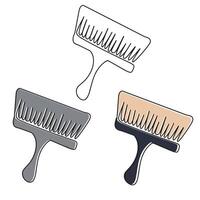 Cleaning brush icon, contour icon Web icon is a simple thin line icon. Brush with one continuous line vector