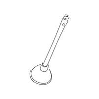 Icon of the plunger cleaning line. A symbol for cleaning pipes from blockages. Drawing of the plunger line icon. illustration vector