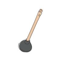 Icon of the plunger cleaning line. A symbol for cleaning pipes from blockages. Drawing of the plunger line icon. illustration vector