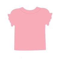 The pattern of a womens blouse with short sleeves. illustration of a pink T-shirt vector