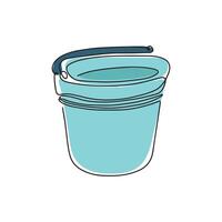 Bucket art icon in one line. linear logo. Outline illustration highlighted on a white background. vector