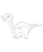 único dinosaurio colorante página para niños. dinosaurio colorante libro página para niños vector