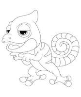 Chameleon Coloring page for kids. Chameleon coloring book page for children vector