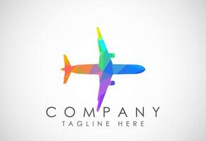 Airplane aviation logo design concept. Airline logo plane travel icon. Airport flight world aviation. vector