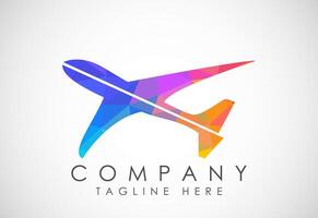 avión aviación logo diseño concepto. aerolínea logo avión viaje icono. aeropuerto vuelo mundo aviación. vector