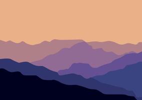 Mountains landscape panorama, nature illustration. vector