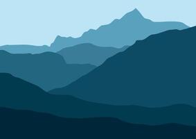 Landscape with mountains. illustration in flat style. vector