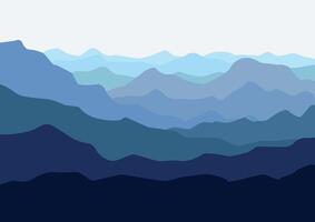 Mountains landscape panorama, nature illustration. vector