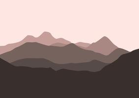 Landscape with mountains. illustration in flat style. vector