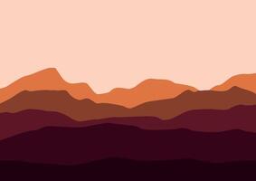 Landscape with mountains. illustration in flat style. vector