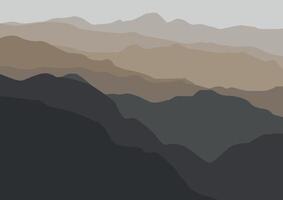 Landscape with mountains. illustration in flat style. vector