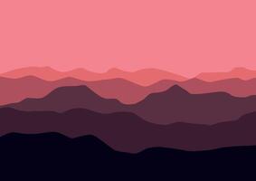 Mountains landscape panorama, nature illustration. vector