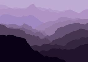 Mountains landscape panorama, nature illustration. vector